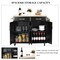 Costway Rolling Kitchen Trolley Island Black Cart Wood Top Storage Cabinet Utility W/ Drawers